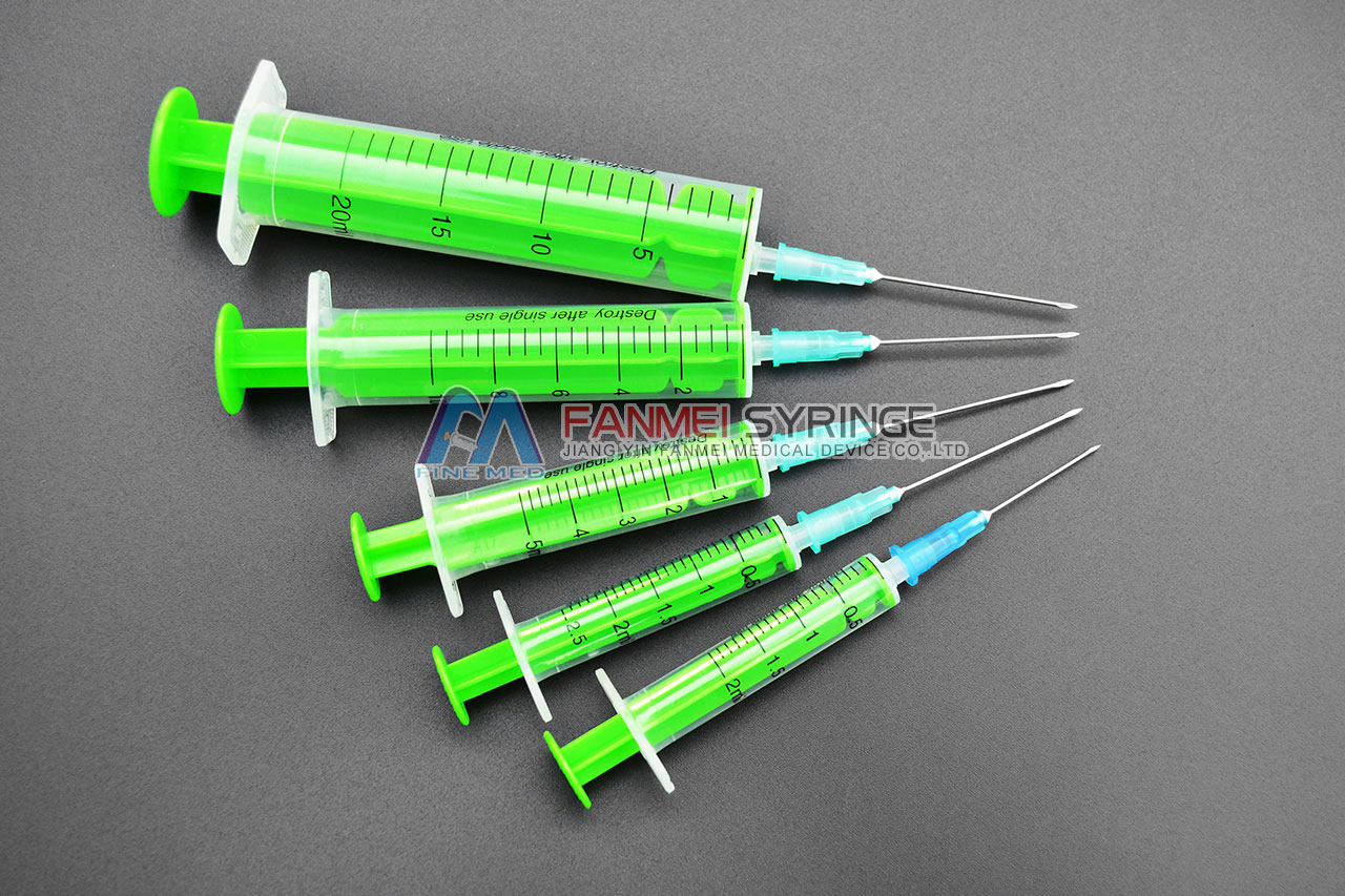 两件式注射器（绿色拉杆）